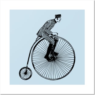 Vintage Penny Farthing Cyclist Posters and Art